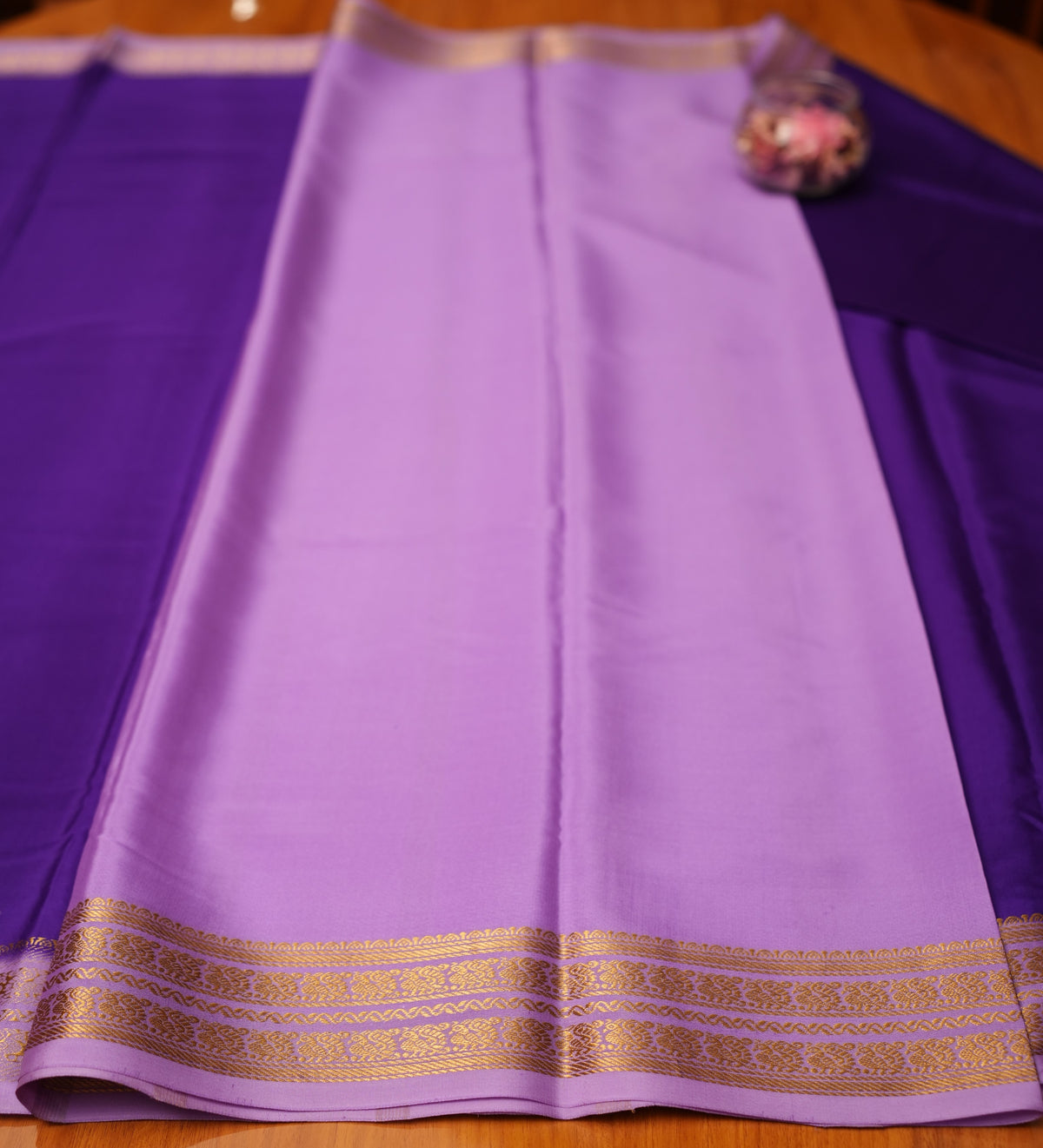 PURPLE AND LAVENDER MYSORE SILK SAREE