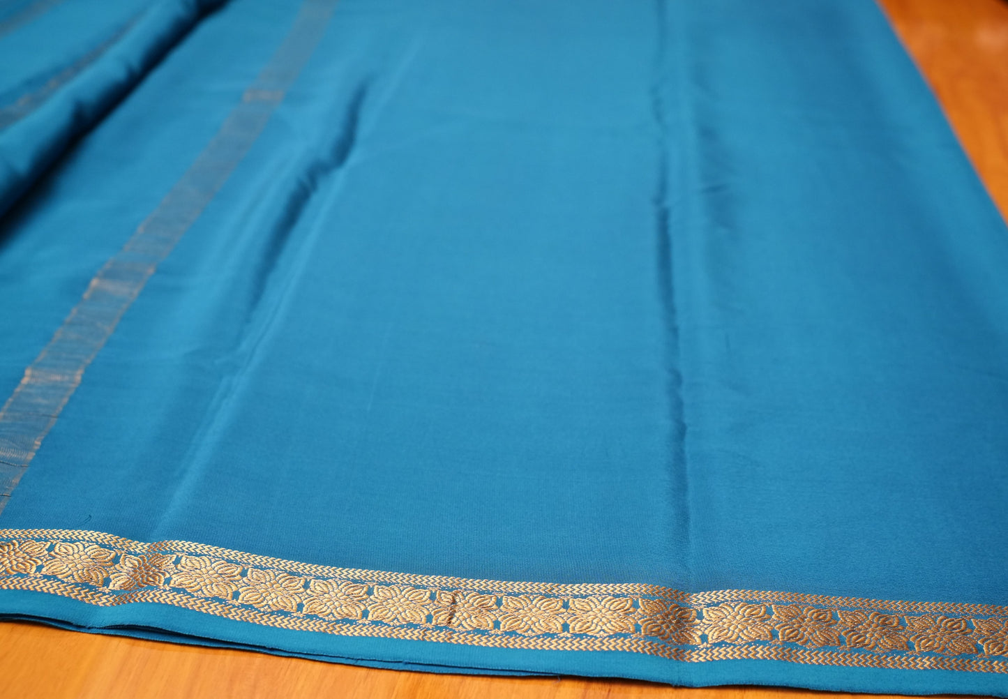 TEAL BLUE MYSORE SILK SAREE
