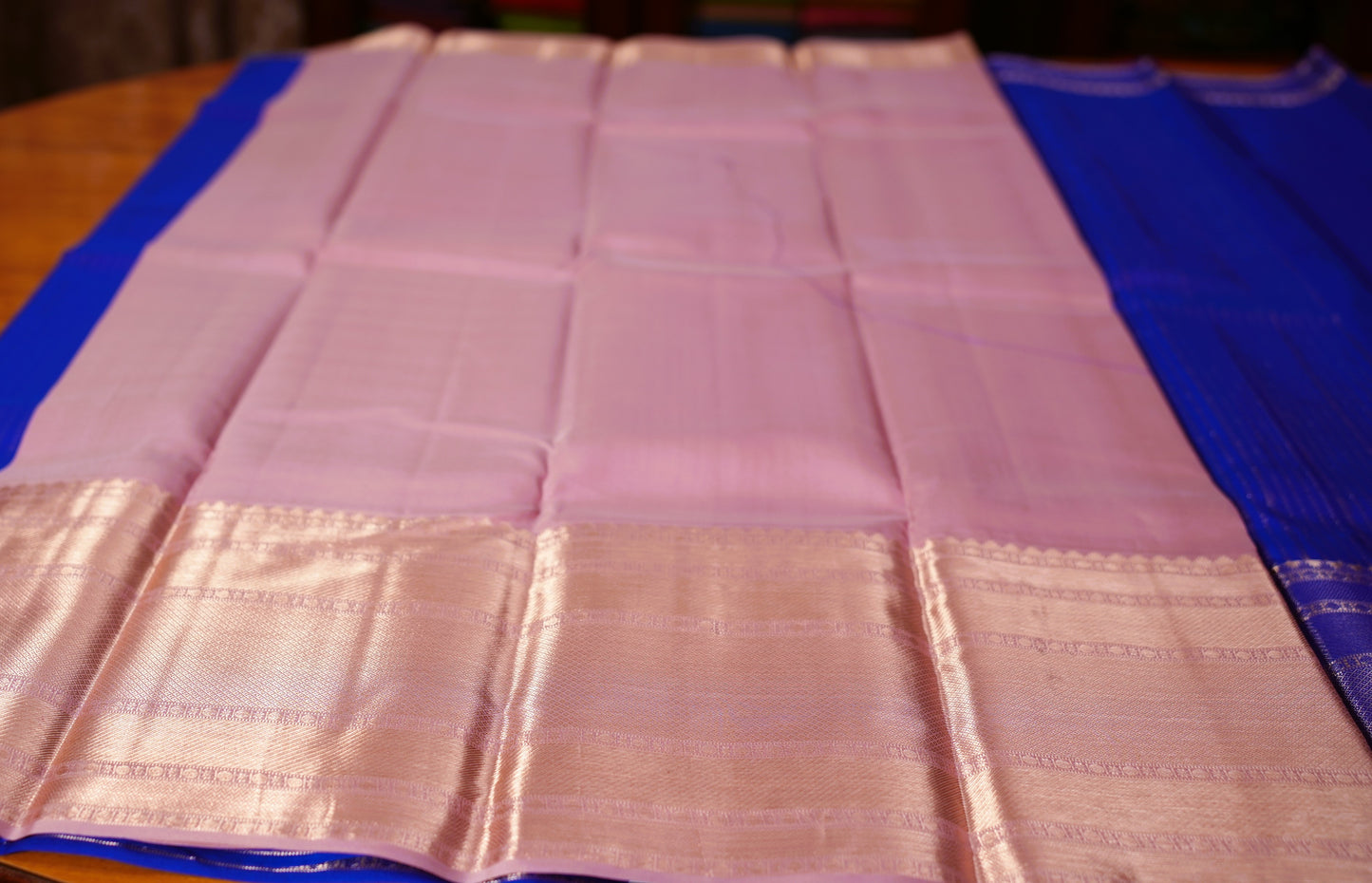 INK BLUE BROCADE KANCHIPURAM SILK SAREE