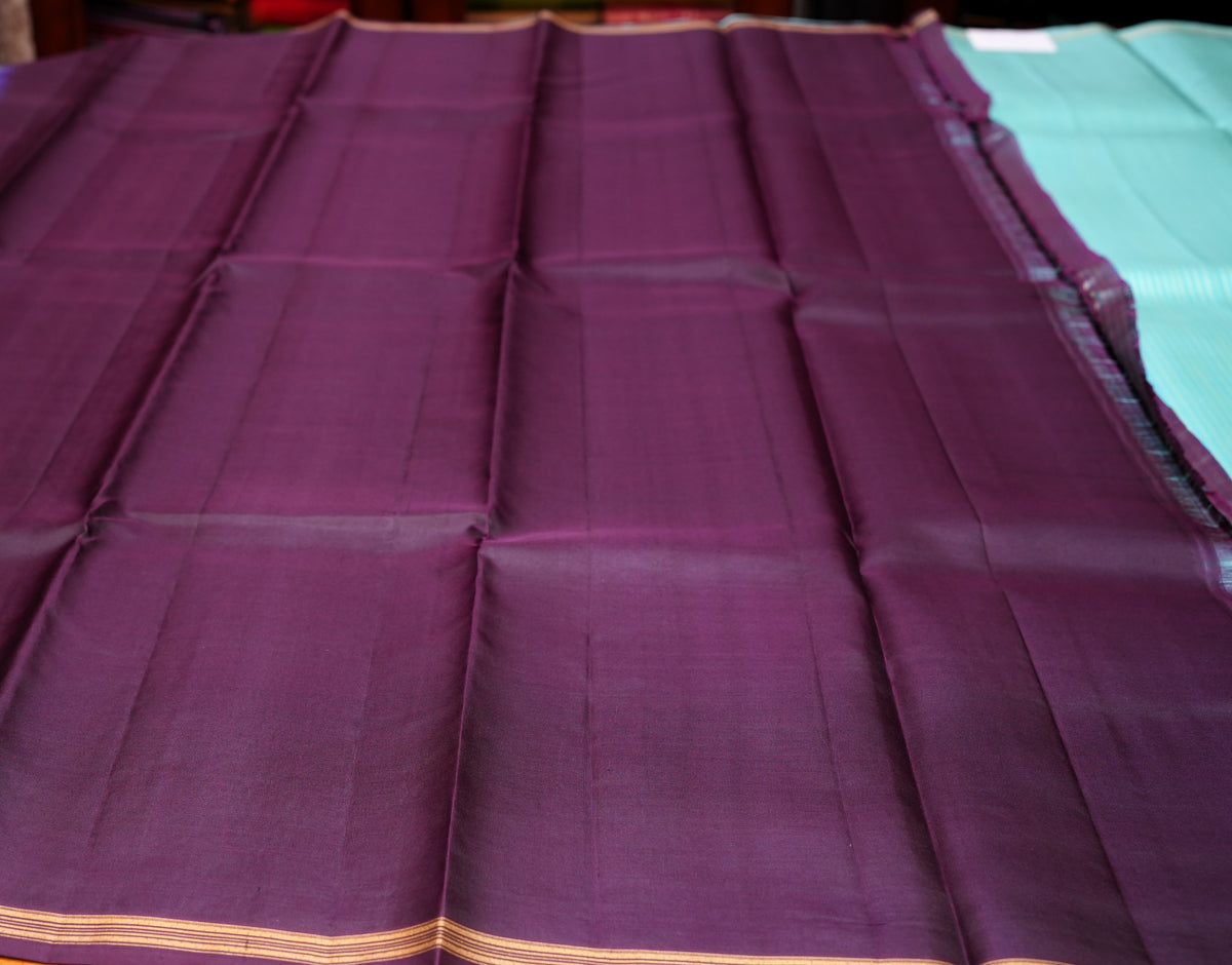 SKY BLUE KANCHIPURAM SILK SAREE