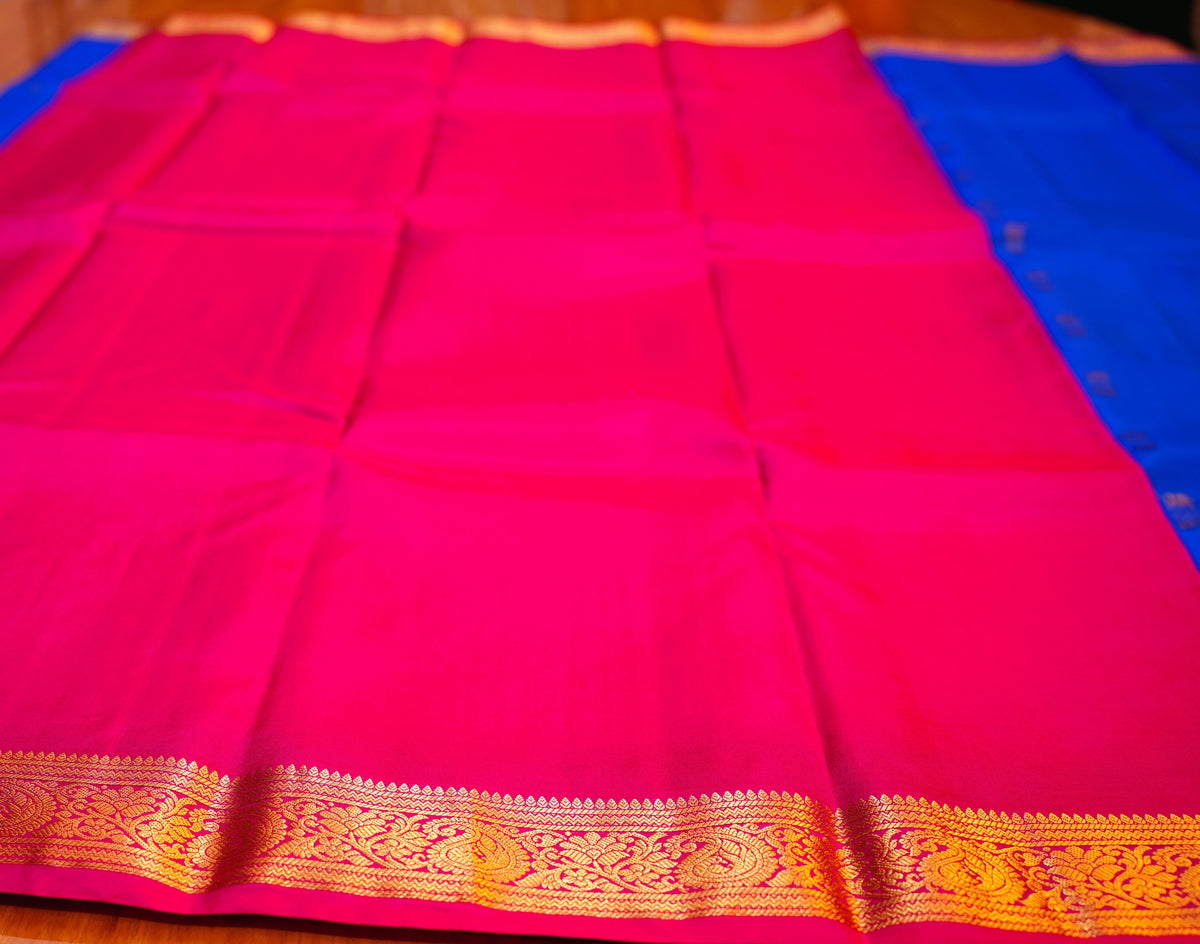 INK BLUE KANCHIPURAM SILK SAREE