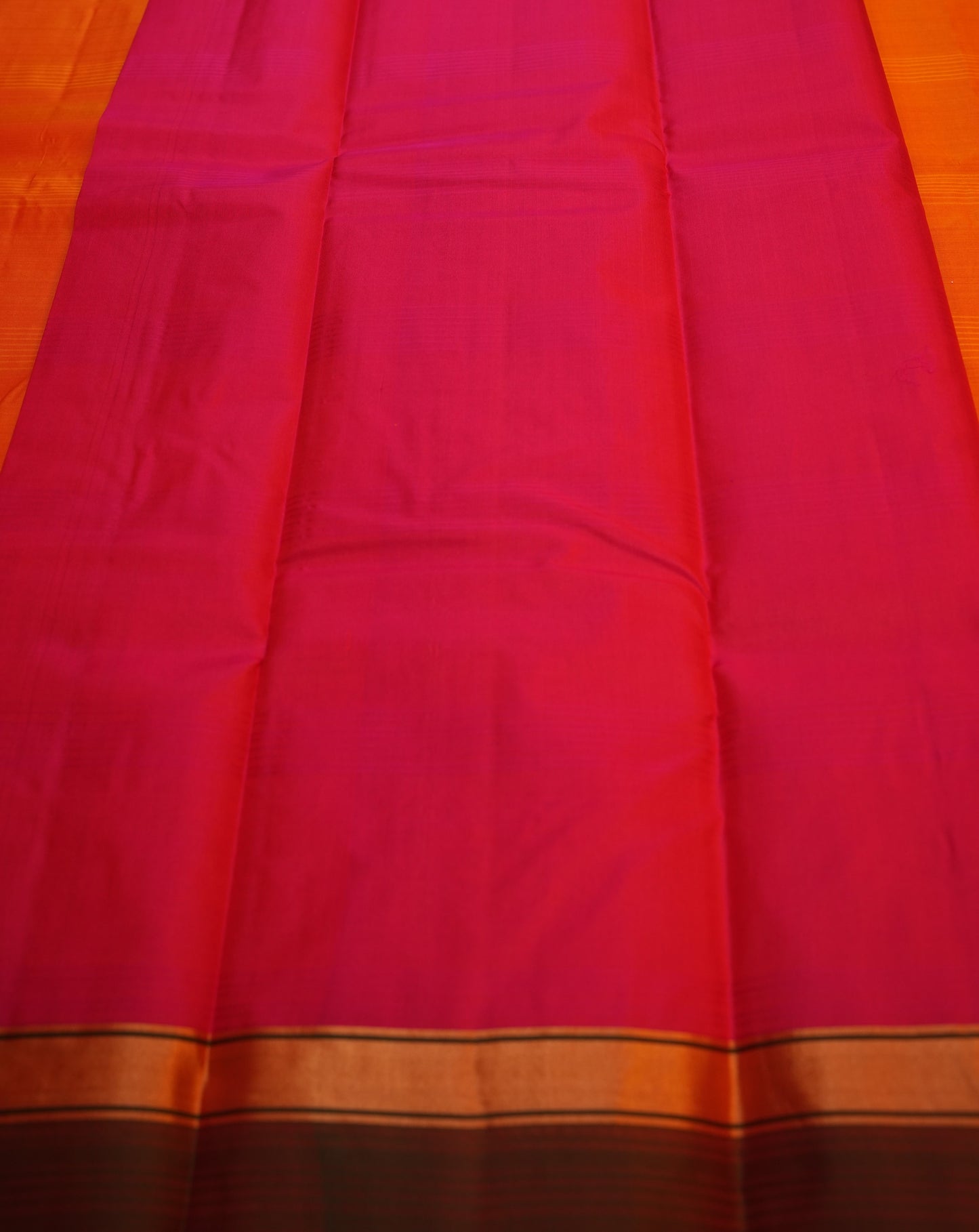 ORANGE PURE KANCHIPURAM SILK SAREE