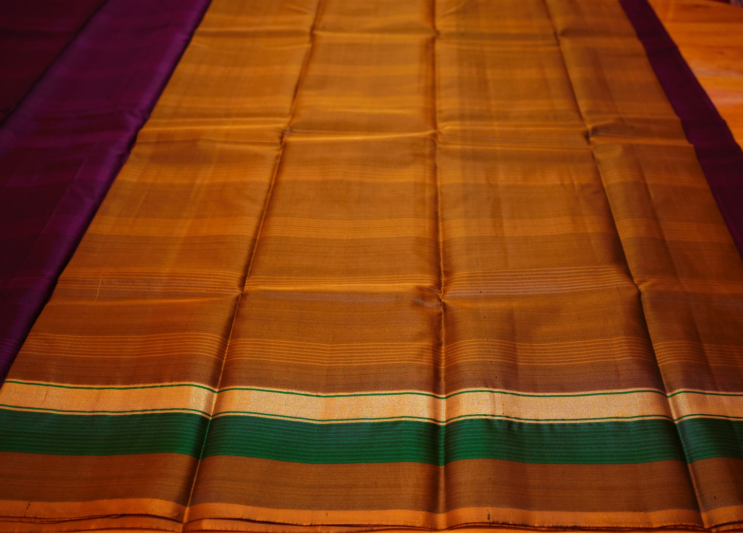 DEEP PLUM KANCHIPURAM SILK SAREE