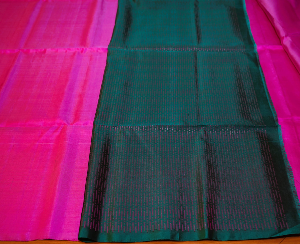 PINK KANCHIPURAM SOFT SILK SAREE