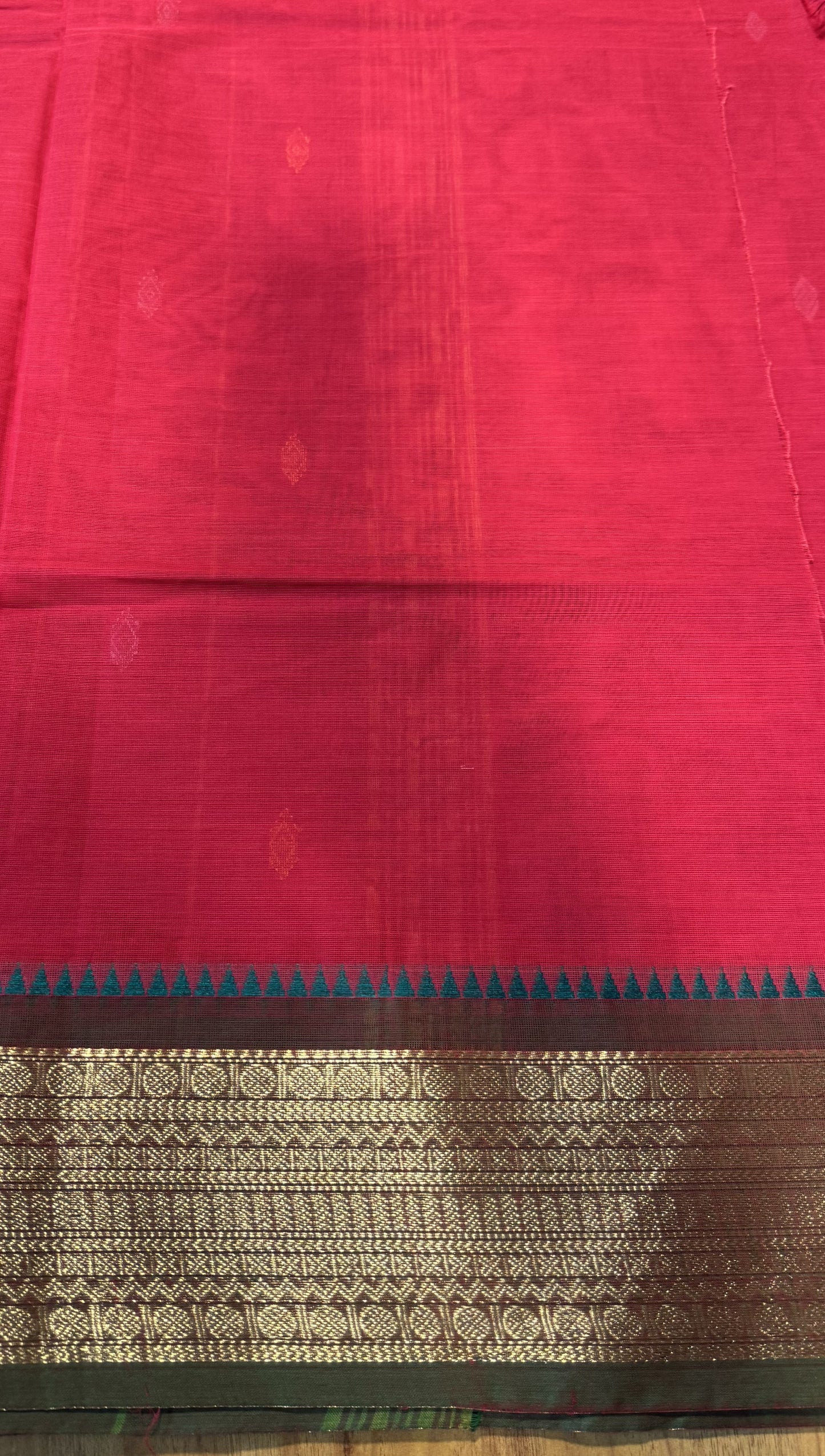 RED TEMPLE BORDER CHETTINAD COTTON SAREE