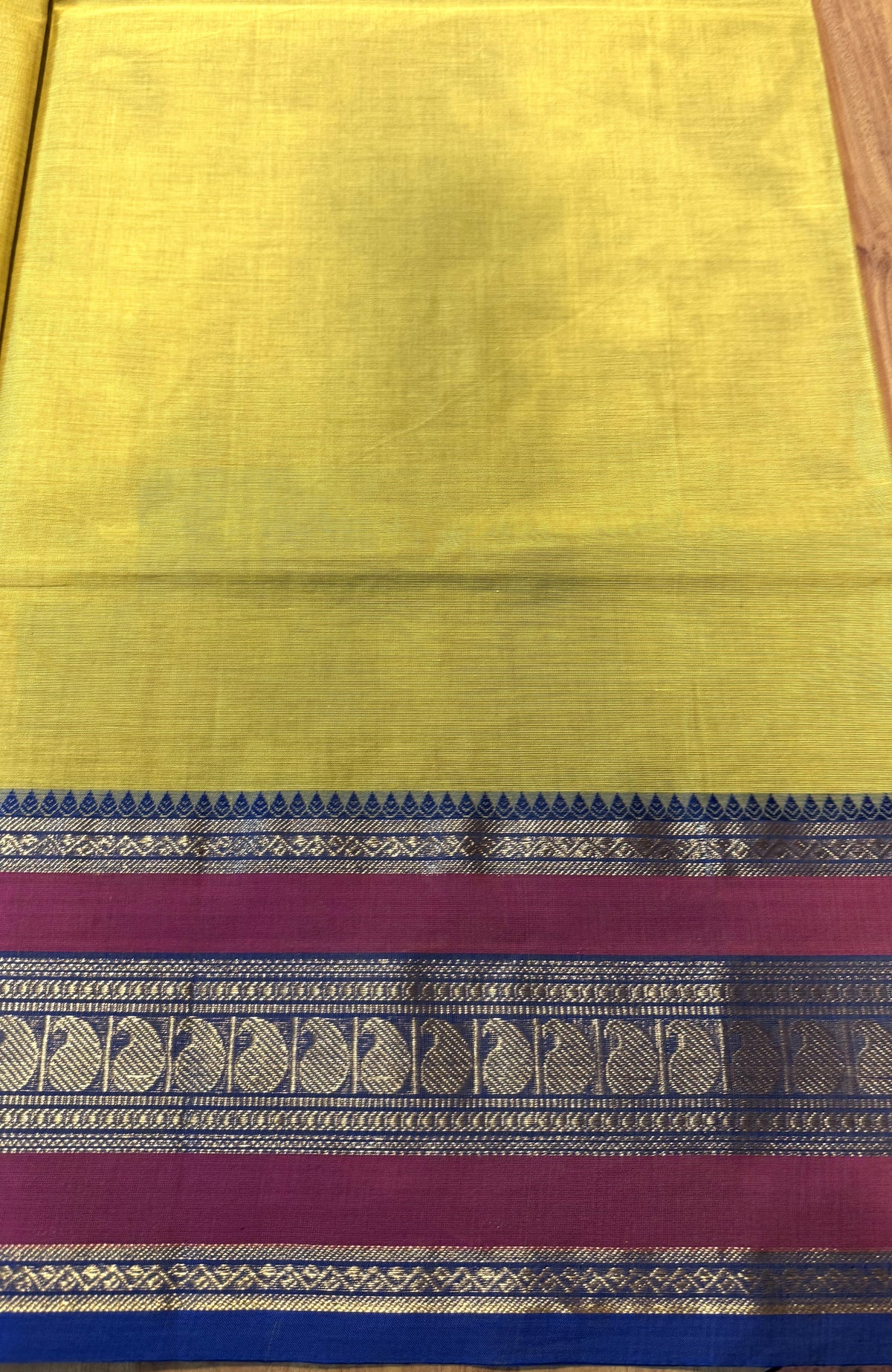 YELLOW ZARI BORDER CHETTINAD COTTON SAREE