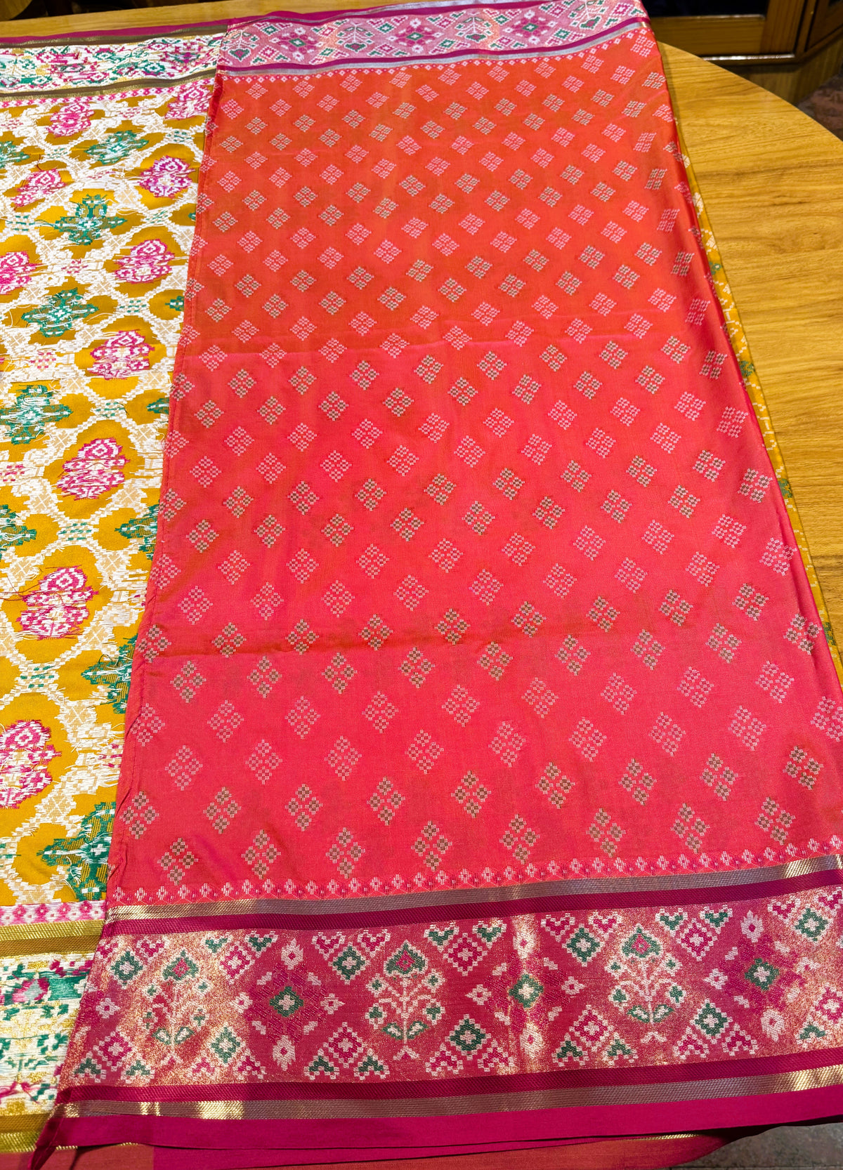 MUSTARD YELLOW POCHAMPALLY IKKAT SAREE