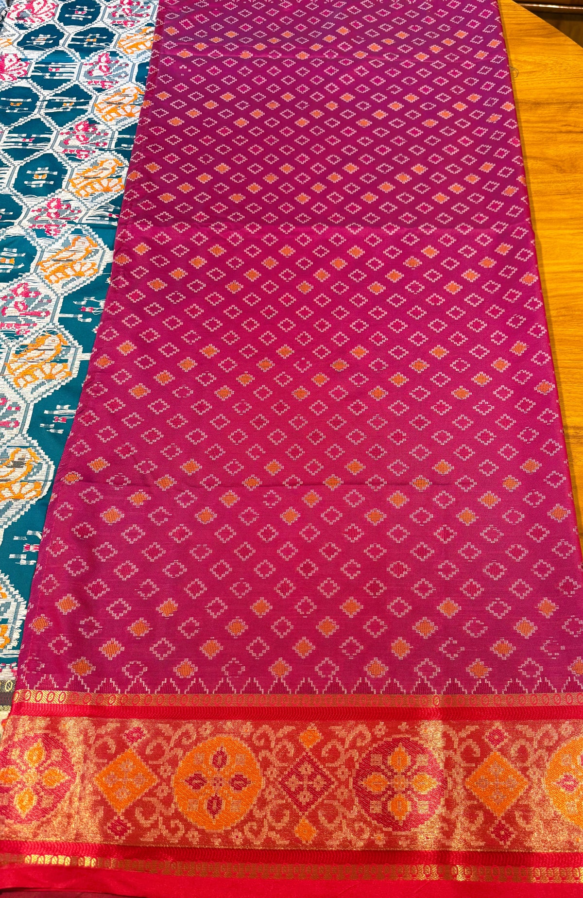 TEAL BLUE POCHAMPALLY IKKAT SAREE