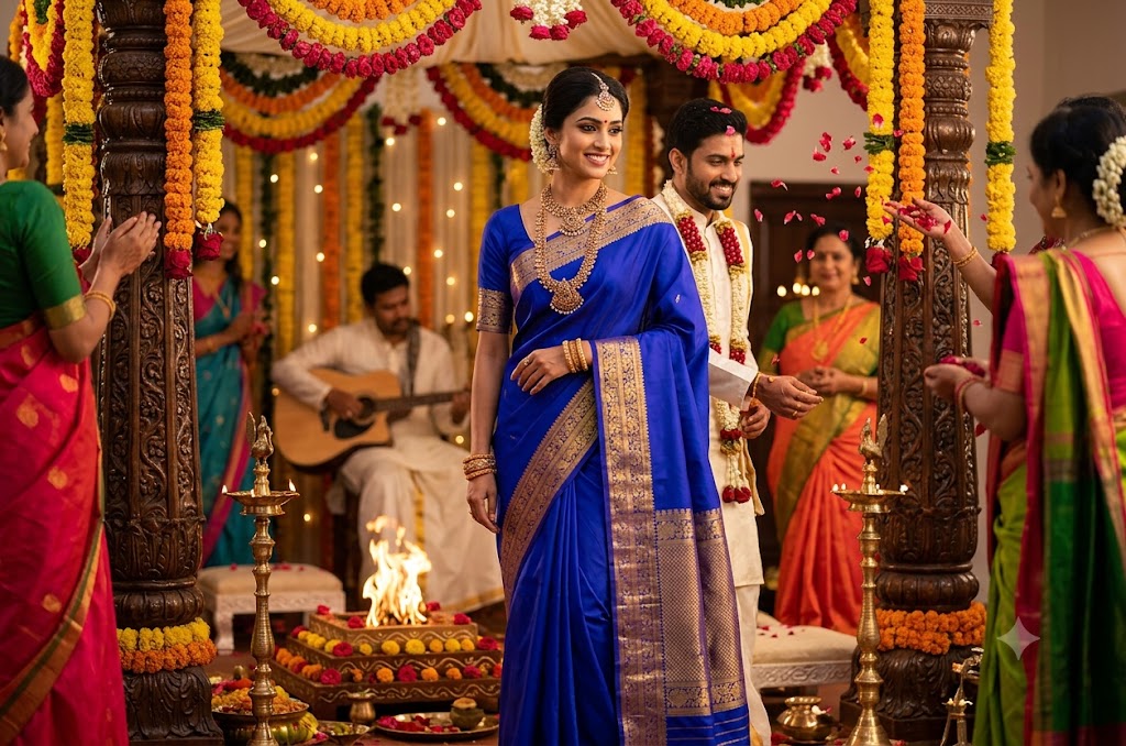 ROYAL BLUE MYSORE SILK SAREE