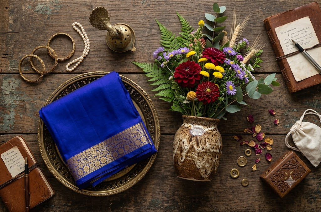ROYAL BLUE MYSORE SILK SAREE