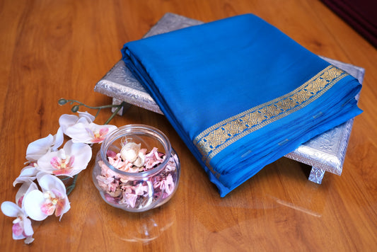 TEAL BLUE MYSORE SILK SAREE
