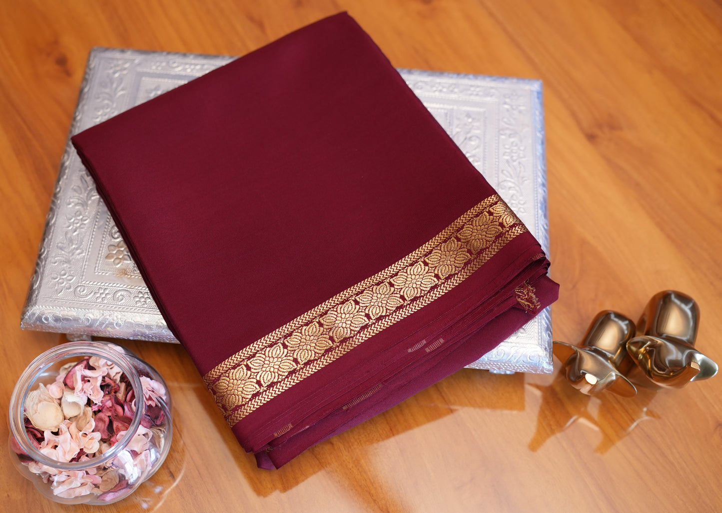 COFFEE BROWN MYSORE SILK SAREE