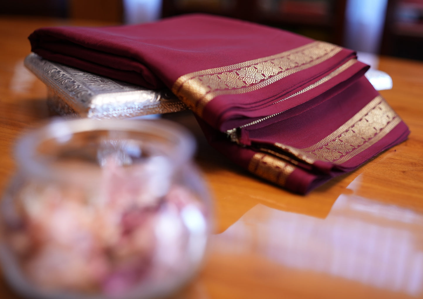 COFFEE BROWN MYSORE SILK SAREE
