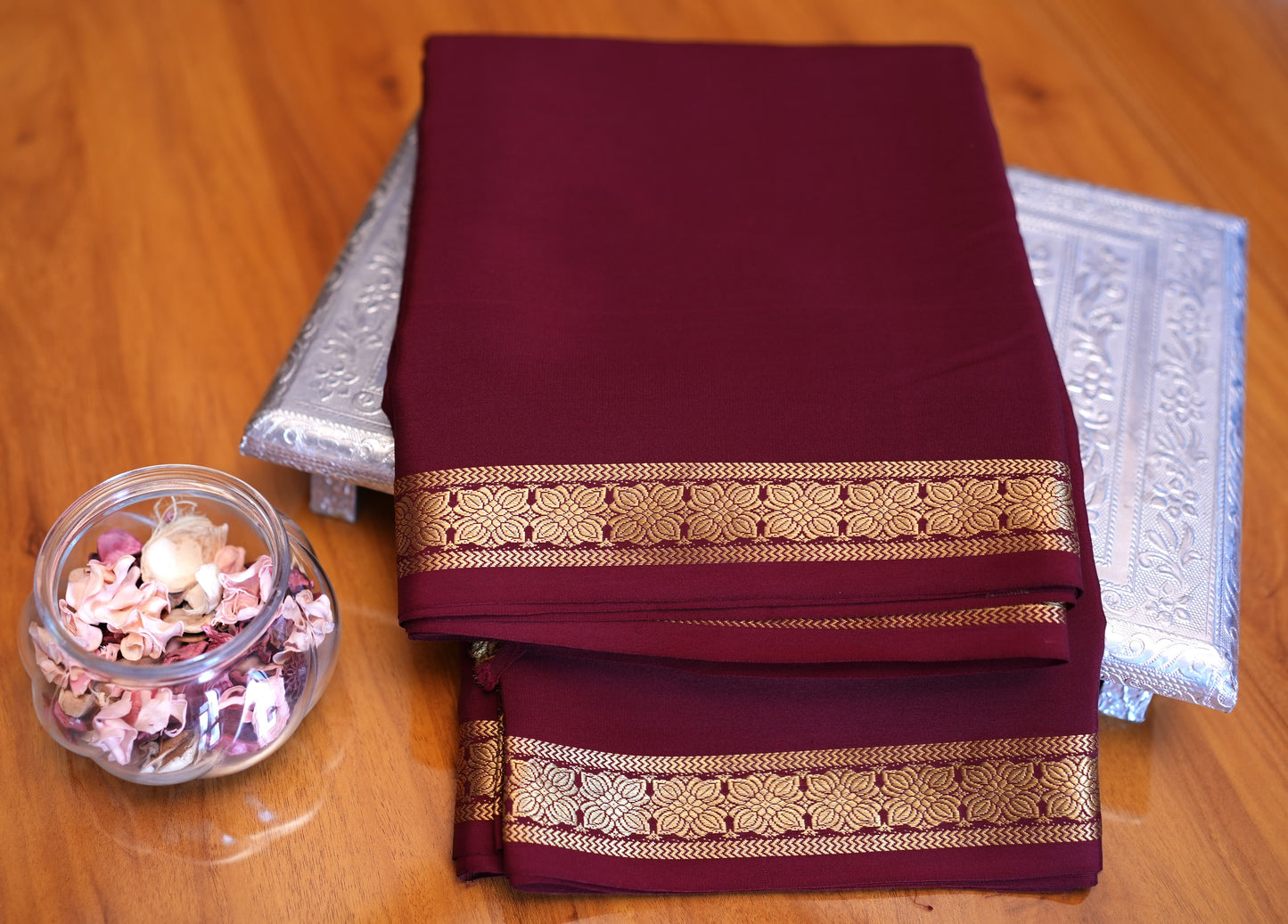 COFFEE BROWN MYSORE SILK SAREE