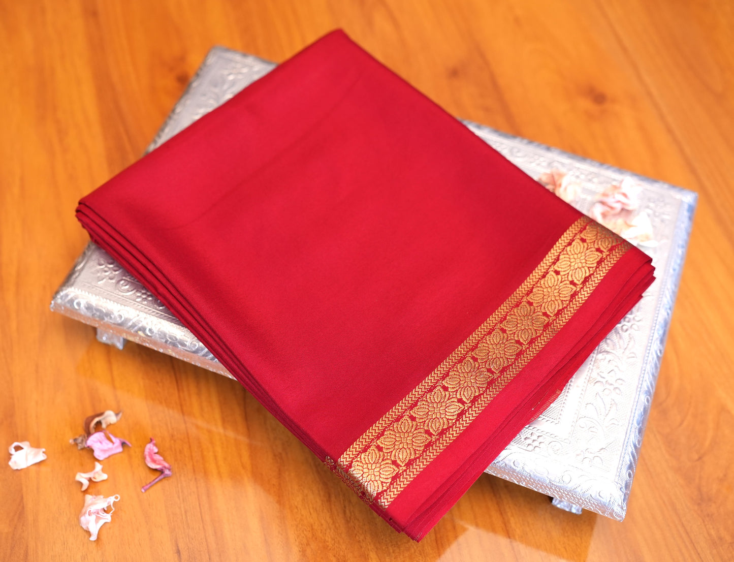 RED MYSORE SILK SAREE