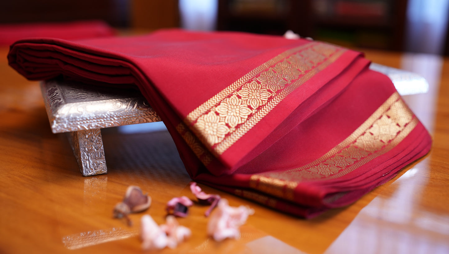 RED MYSORE SILK SAREE