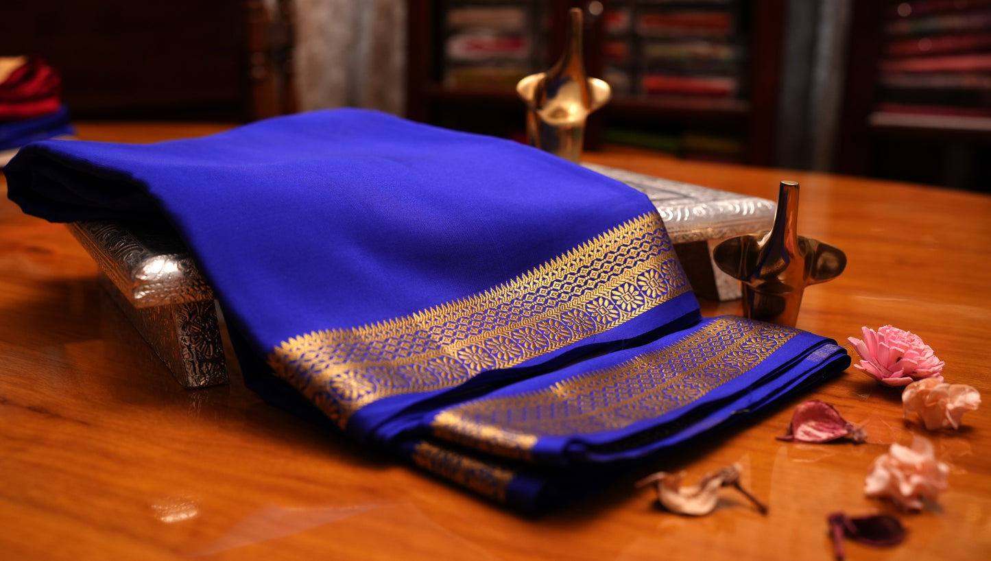 ROYAL BLUE MYSORE SILK SAREE