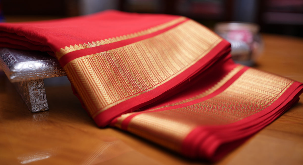 RED MYSORE SILK SAREE