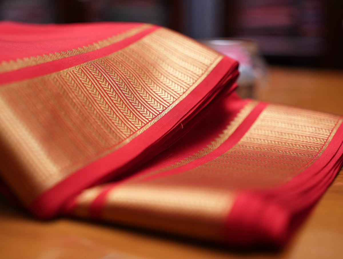 RED MYSORE SILK SAREE