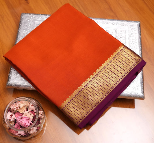 RUST ORANGE MYSORE SILK SAREE