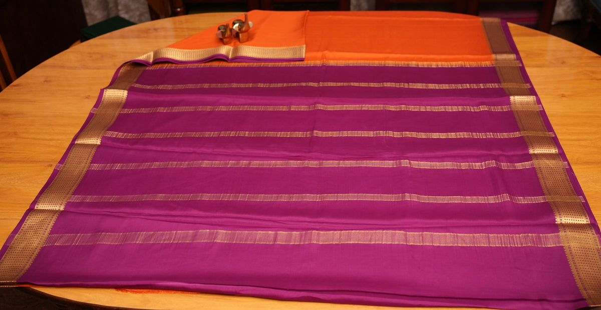 RUST ORANGE MYSORE SILK SAREE