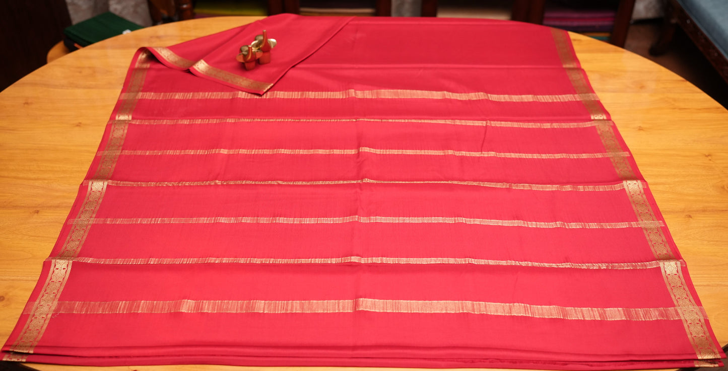 RED MYSORE SILK SAREE