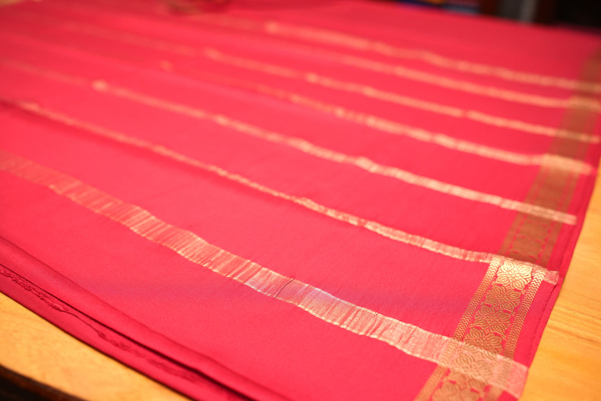 RED MYSORE SILK SAREE