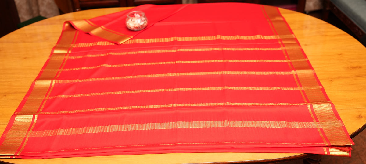 RED MYSORE SILK SAREE