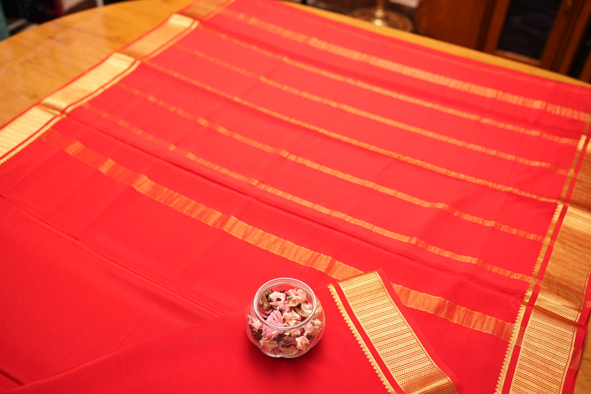 RED MYSORE SILK SAREE