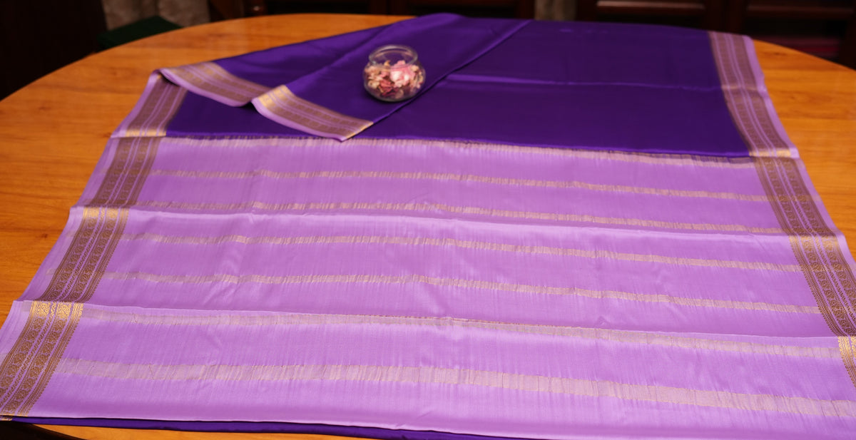PURPLE AND LAVENDER MYSORE SILK SAREE