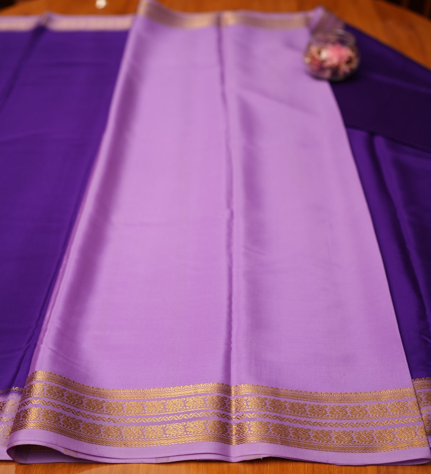 PURPLE AND LAVENDER MYSORE SILK SAREE