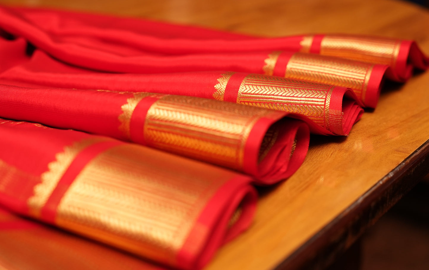 RED MYSORE SILK SAREE
