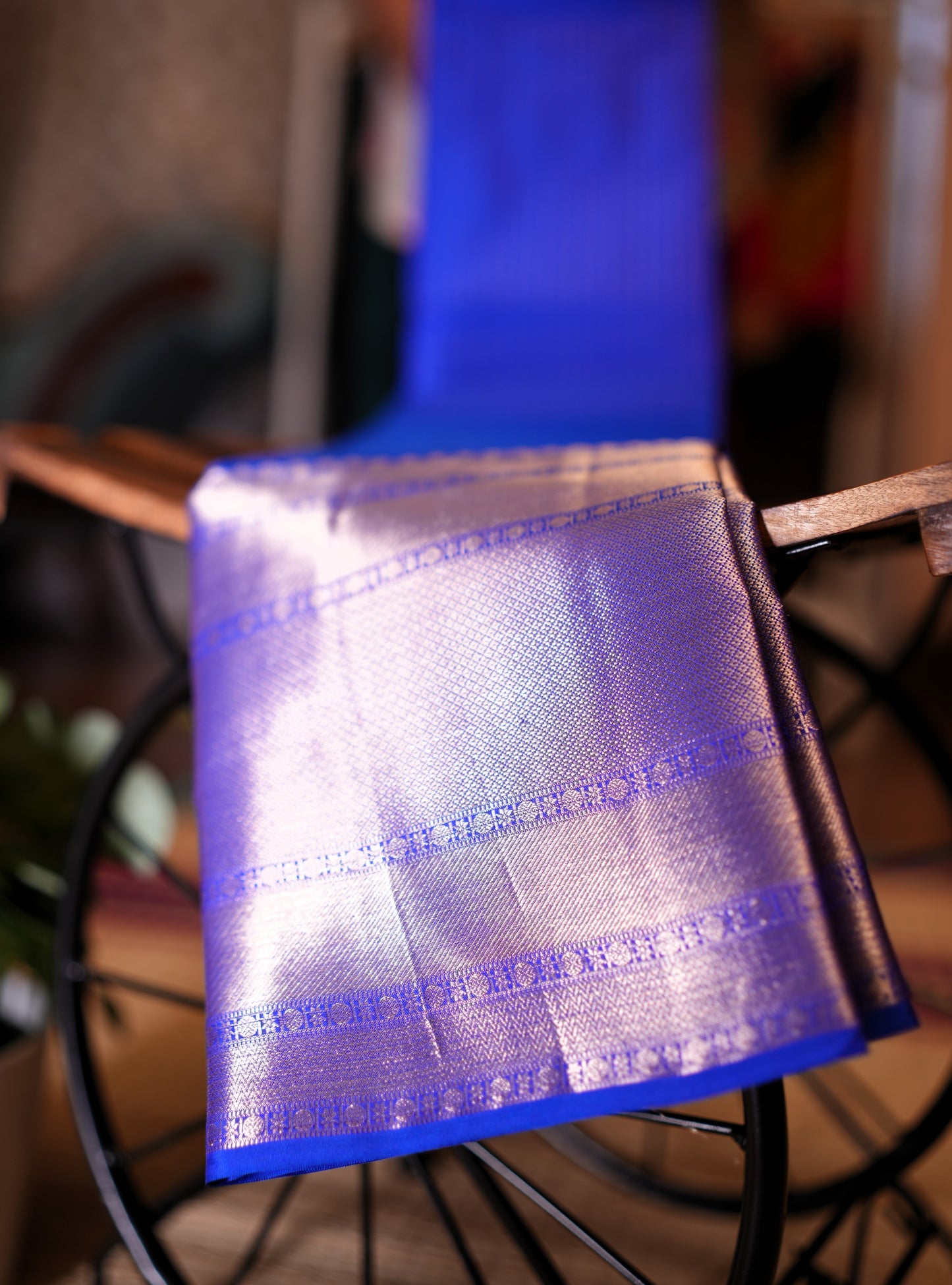 INK BLUE BROCADE KANCHIPURAM SILK SAREE