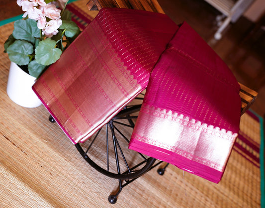 PLUM PURPLE BROCADE KANCHIPURAM SILK SAREE