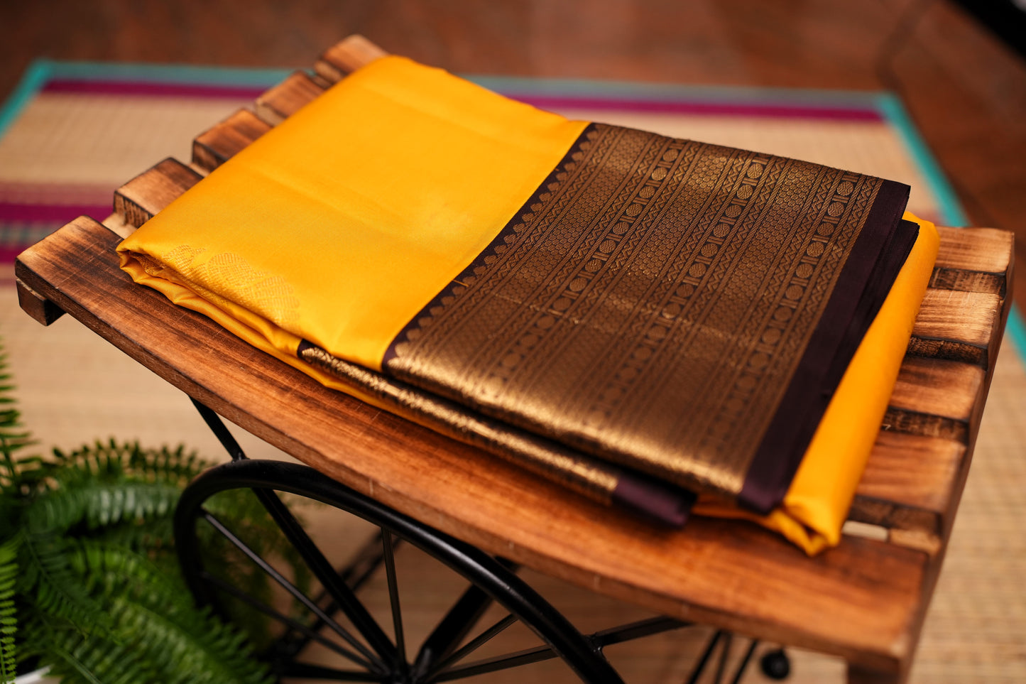 YELLOW KANCHIPURAM SILK SAREE