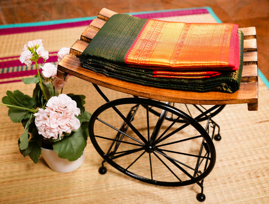 GREEN BROCADE KANCHIPURAM SILK SAREE