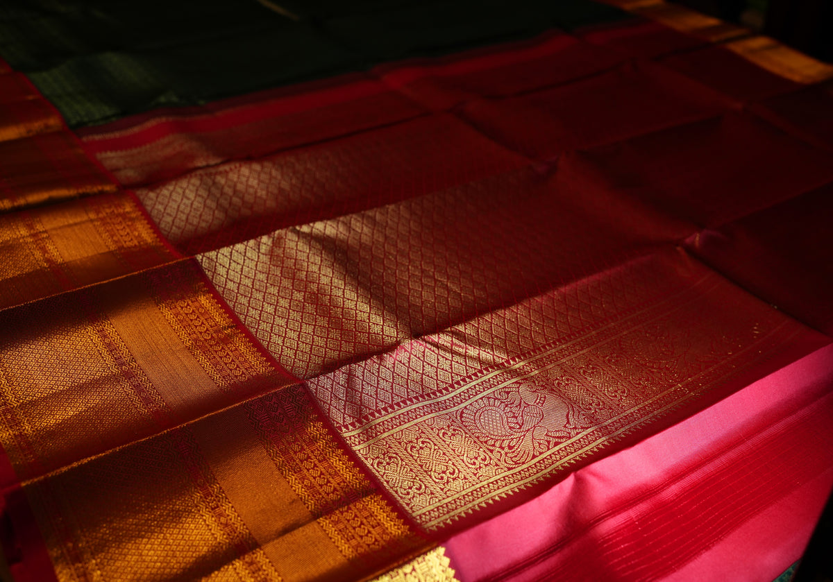 GREEN BROCADE KANCHIPURAM SILK SAREE