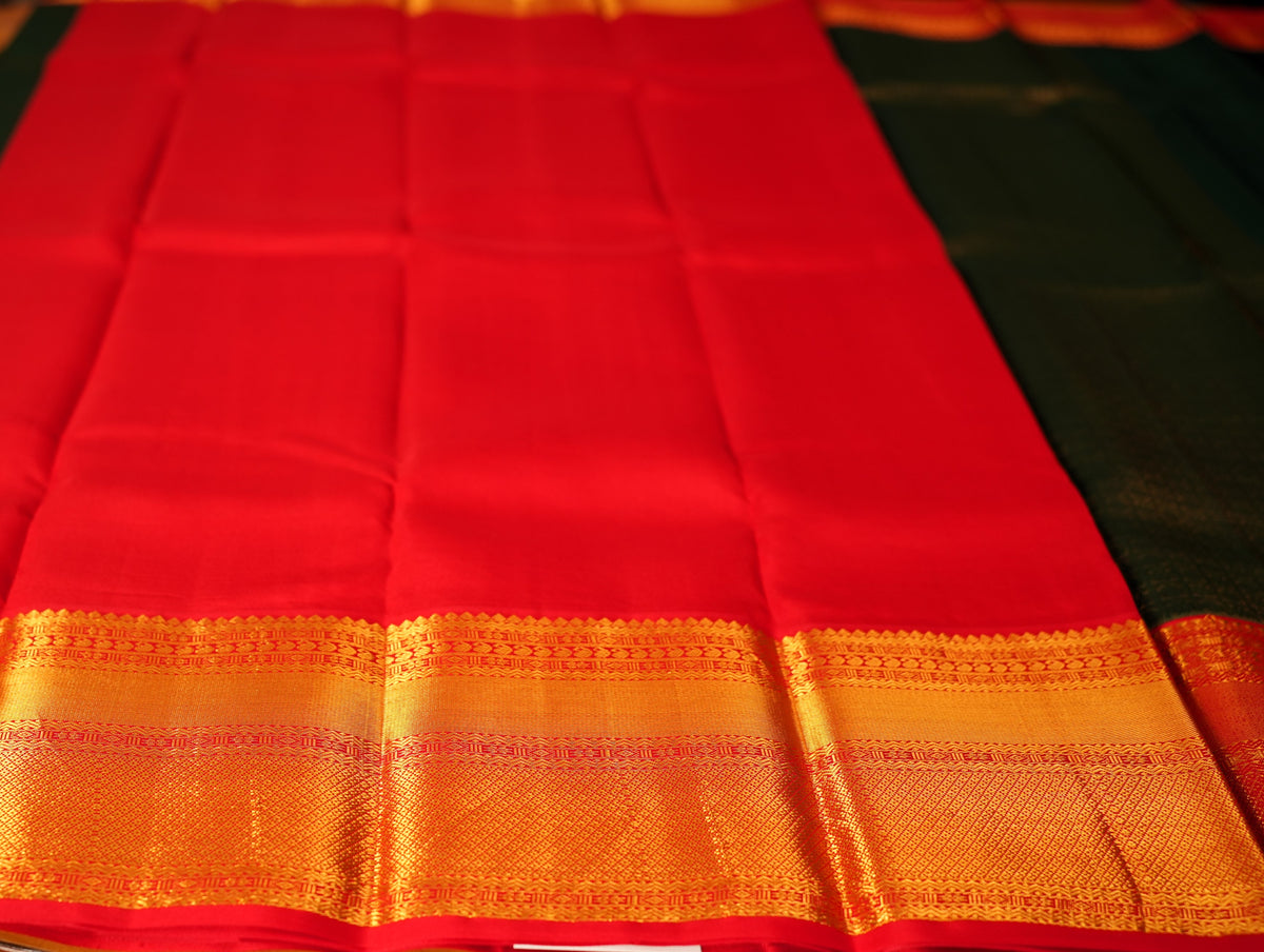 GREEN BROCADE KANCHIPURAM SILK SAREE