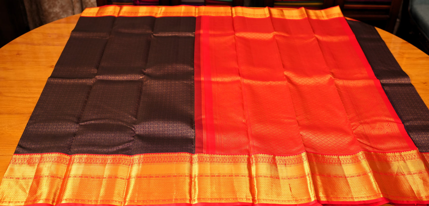 PURPLE BROCADE KANCHIPURAM SILK SAREE
