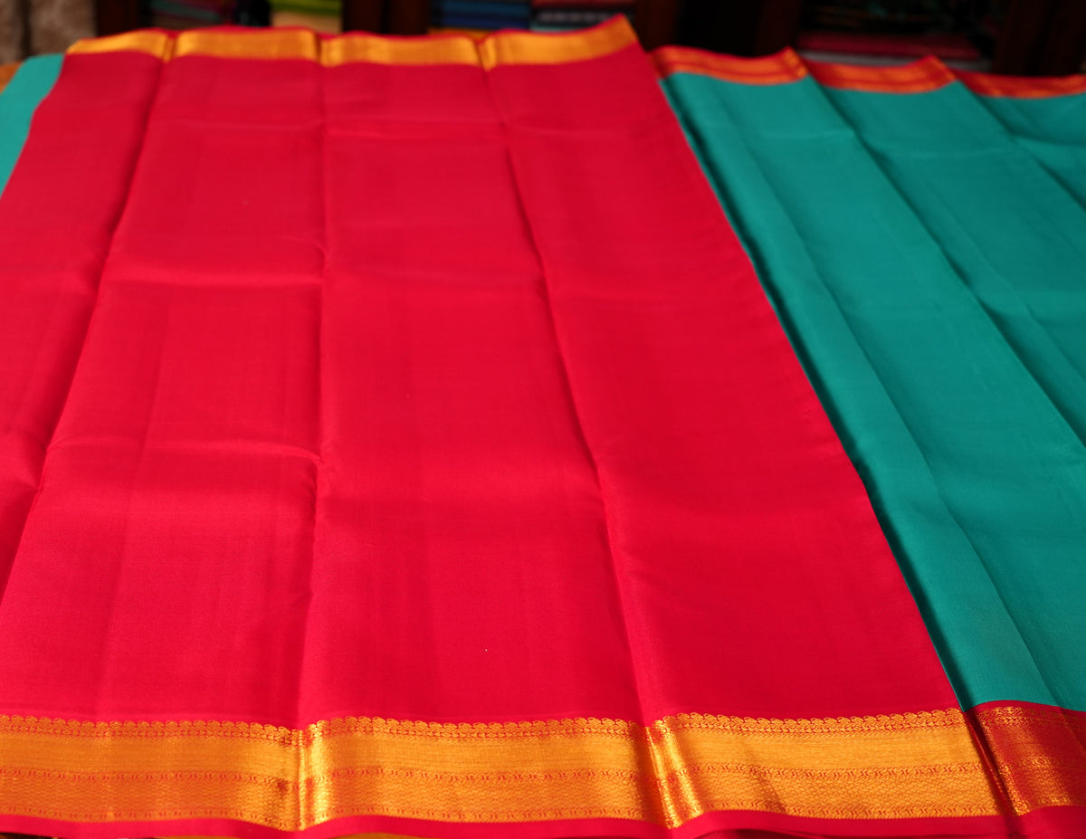 SEA BLUE KANCHIPURAM SILK SAREE