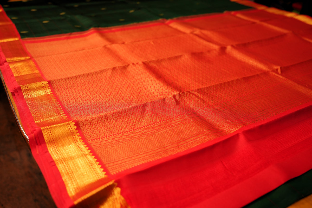 GREEN BROCADE KANCHIPURAM SILK SAREE