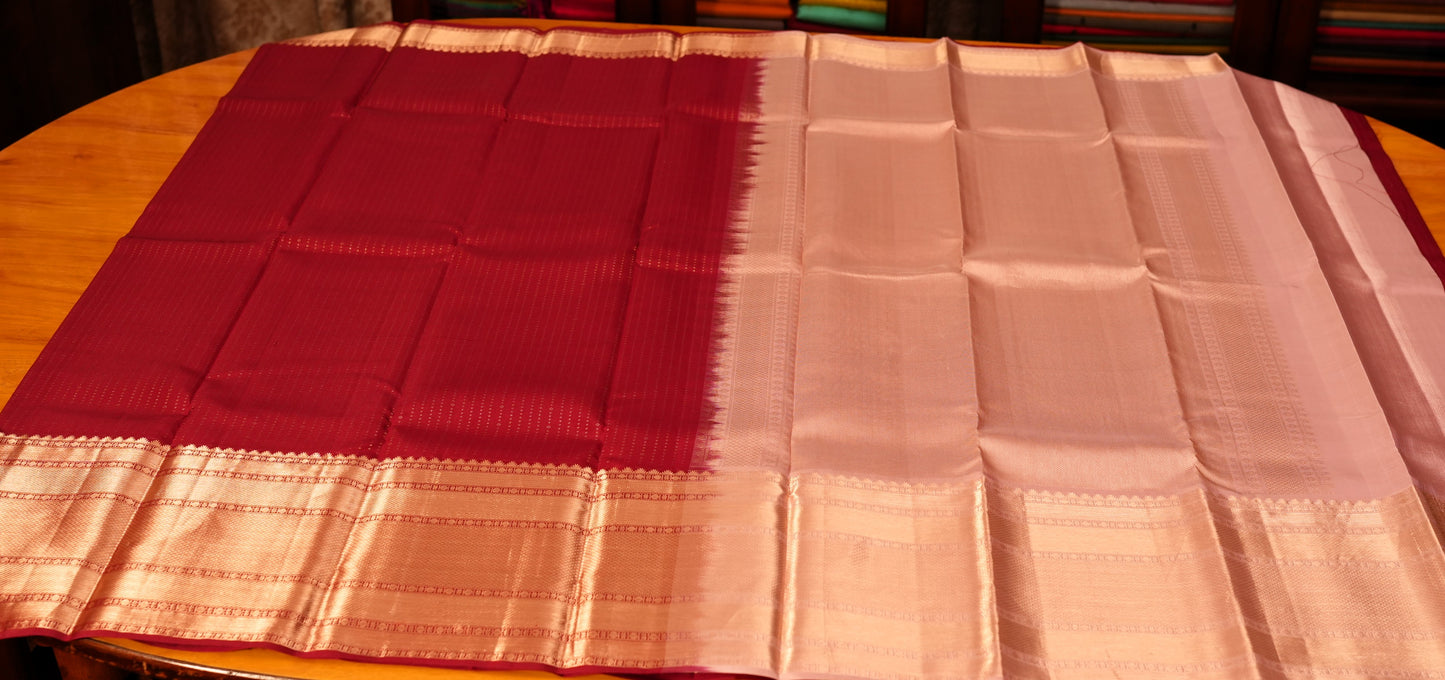 PLUM PURPLE BROCADE KANCHIPURAM SILK SAREE