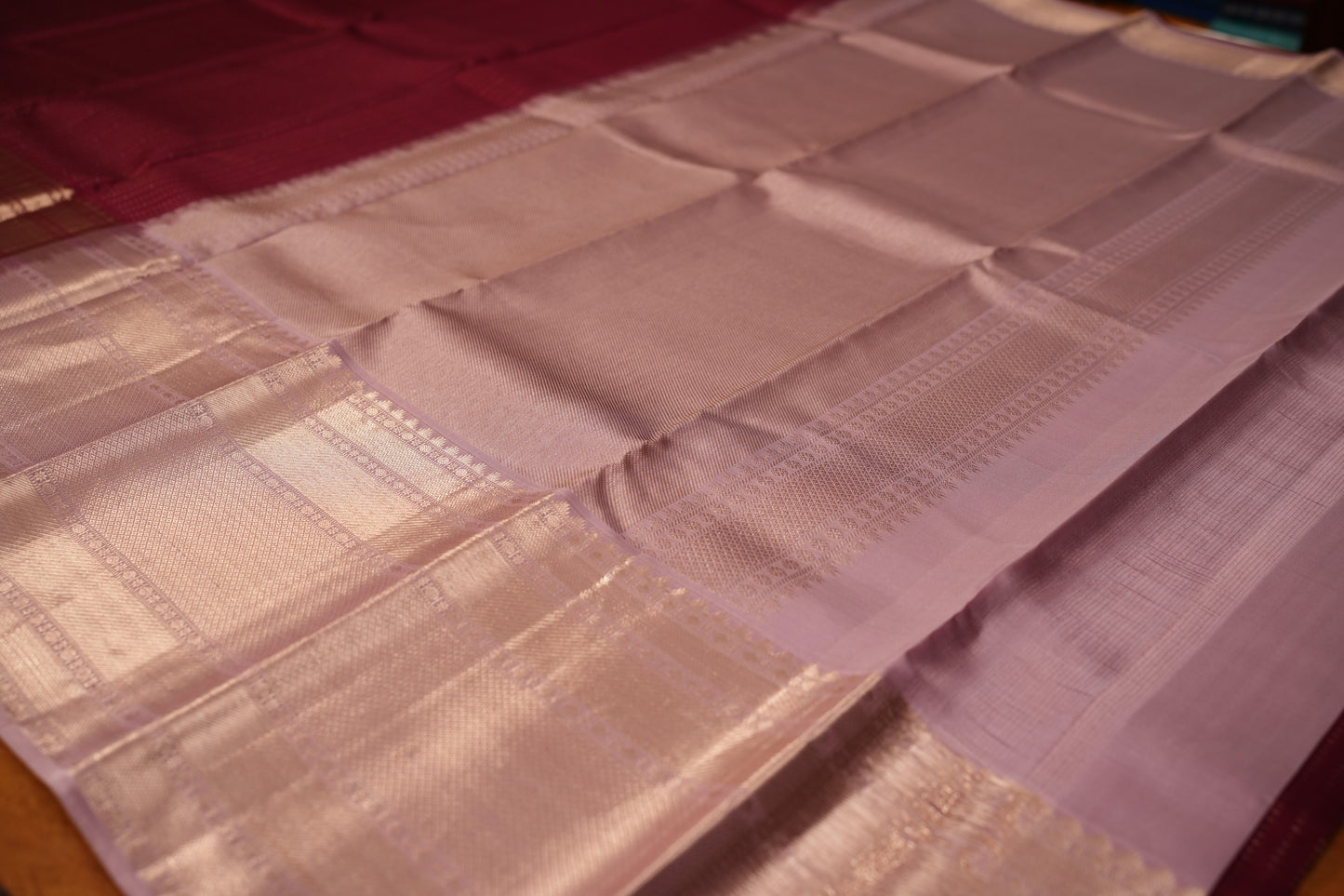 PLUM PURPLE BROCADE KANCHIPURAM SILK SAREE