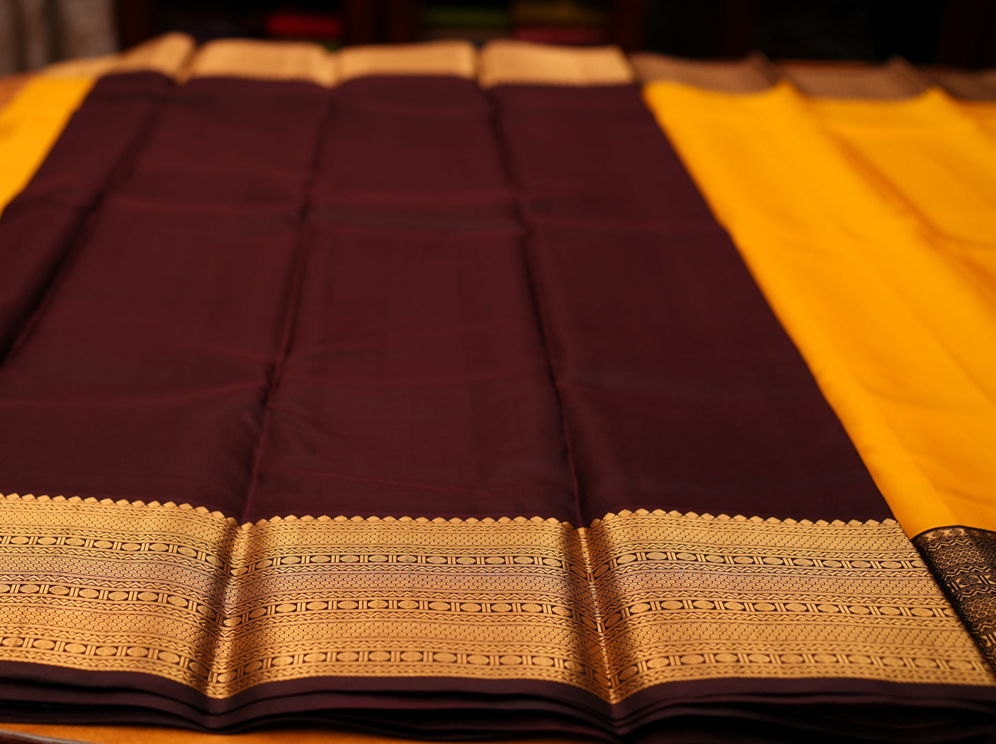 YELLOW KANCHIPURAM SILK SAREE