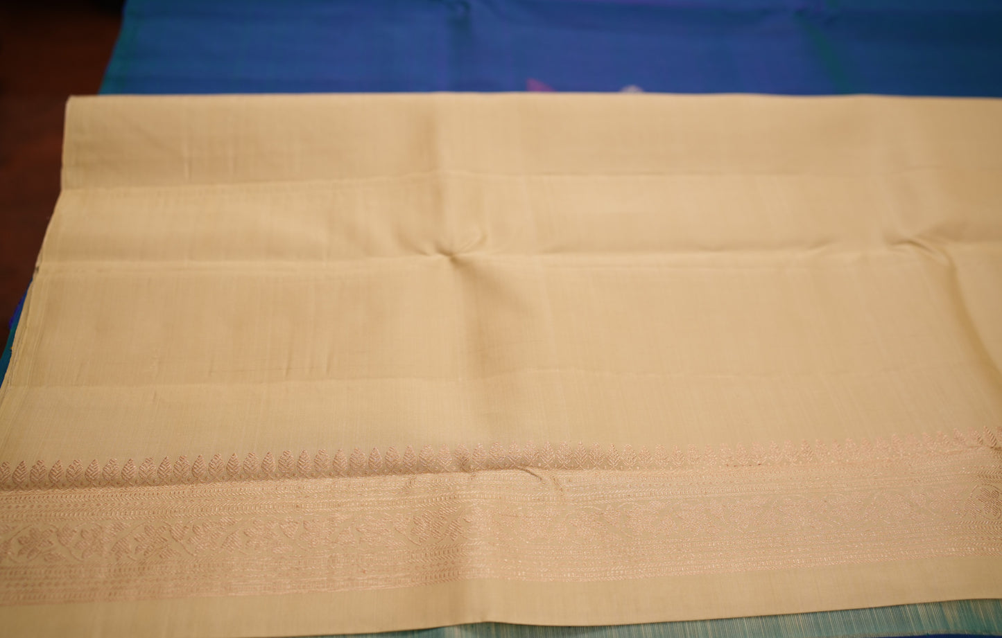TEAL BLUE 3D KANCHIPURAM SILK SAREE