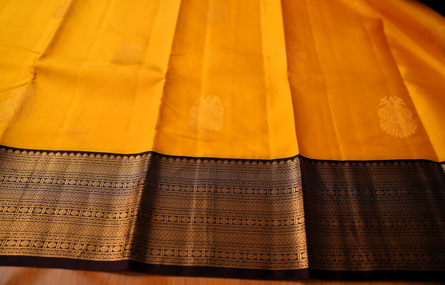 YELLOW KANCHIPURAM SILK SAREE