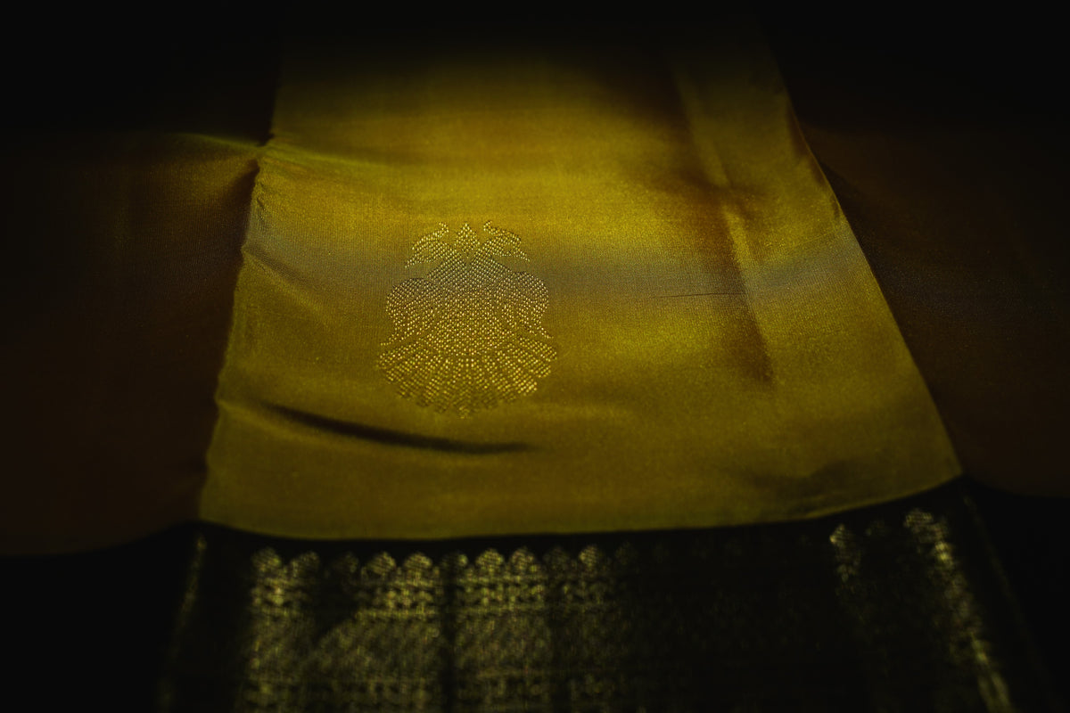 YELLOW KANCHIPURAM SILK SAREE