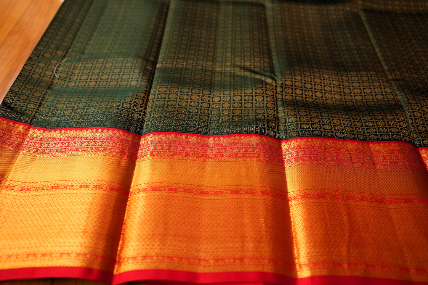 GREEN BROCADE KANCHIPURAM SILK SAREE