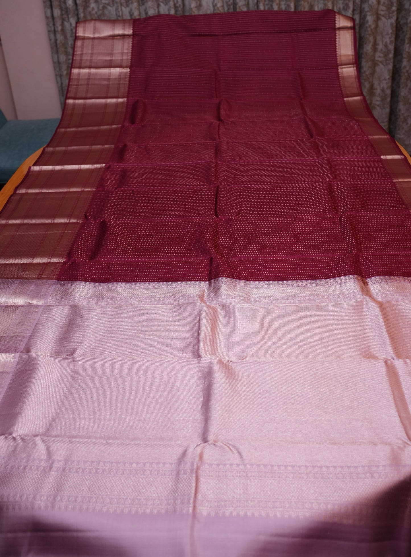 PLUM PURPLE BROCADE KANCHIPURAM SILK SAREE