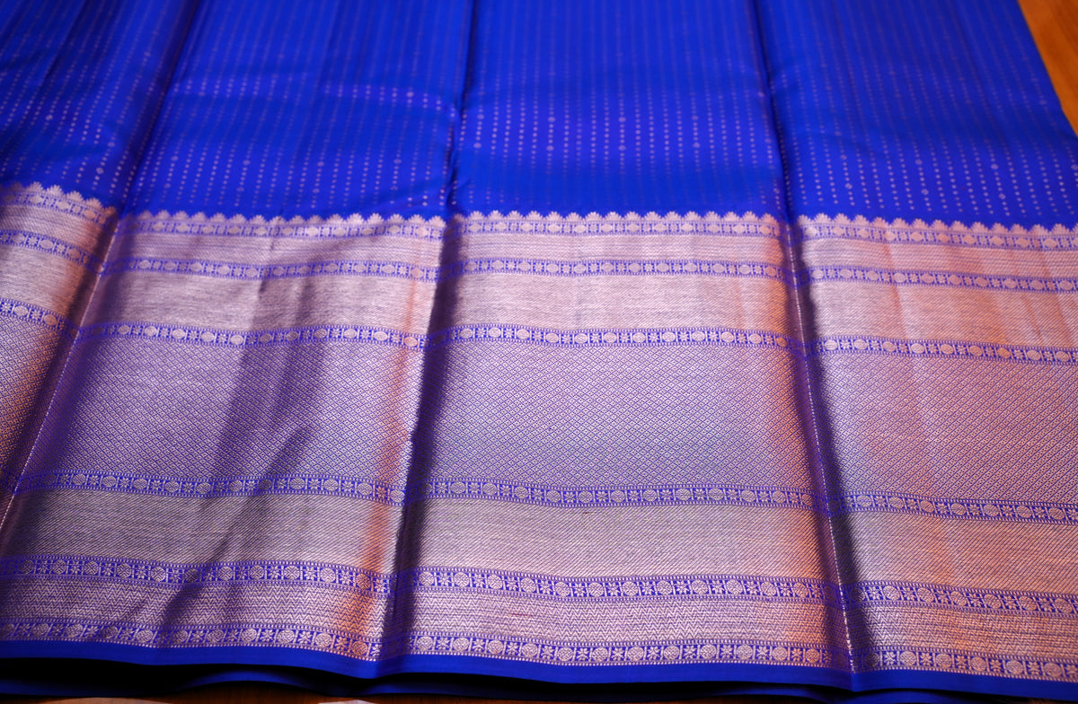 INK BLUE BROCADE KANCHIPURAM SILK SAREE
